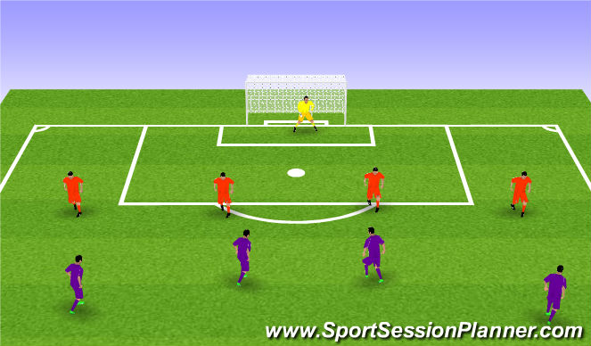 Football/Soccer Session Plan Drill (Colour): Small Sided Game - 4 v 4