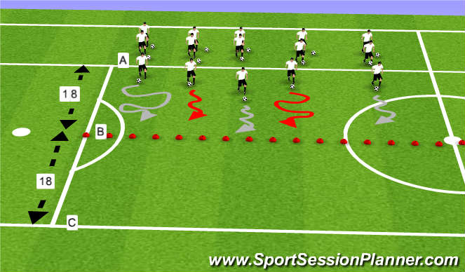 Football/Soccer Session Plan Drill (Colour): Warm-Up