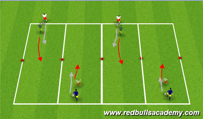 Football/Soccer Session Plan Drill (Colour): Main Theme - Semi Opposed