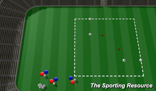 Football/Soccer Session Plan Drill (Colour): 1v1 Chase and Choose