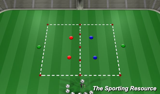 Football/Soccer Session Plan Drill (Colour): SSG - 2v2 Target Game