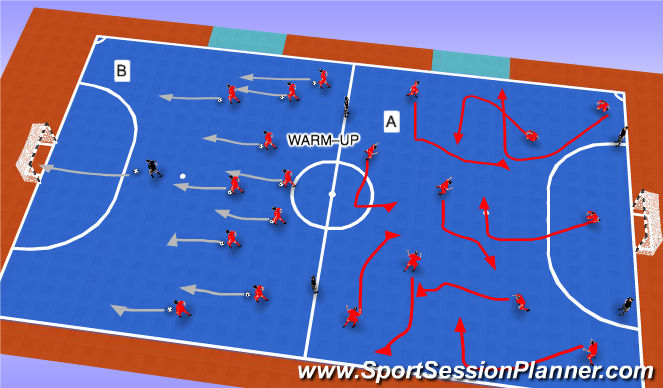 Futsal Session Plan Drill (Colour): WARM-UP (5MIN)