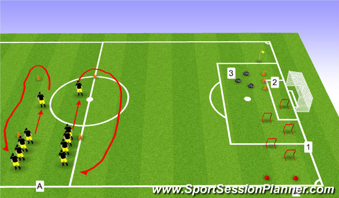 Football/Soccer Session Plan Drill (Colour): Warm Up