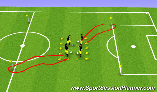 Football/Soccer Session Plan Drill (Colour): Conditioning Square