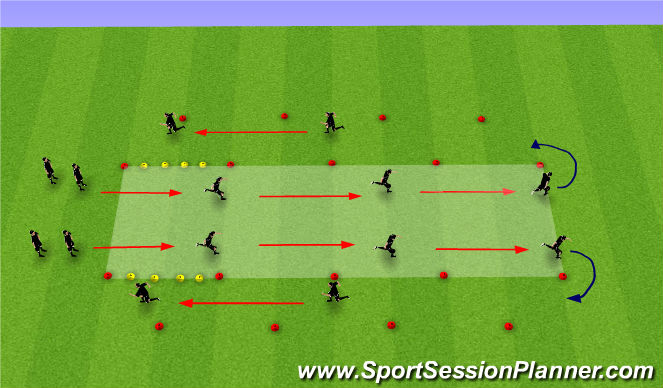 Football/Soccer Session Plan Drill (Colour): FIFA 11+ - WARM UP