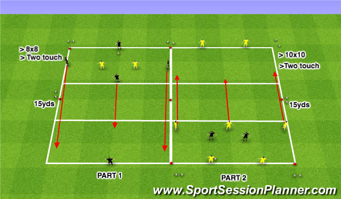 Football/Soccer Session Plan Drill (Colour): Transition Rondo - 4v2+1/5v2+2