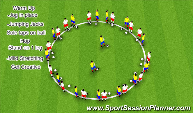 Fútbol Ejercicio del Plan de Sesiones (Color): Warm-Up