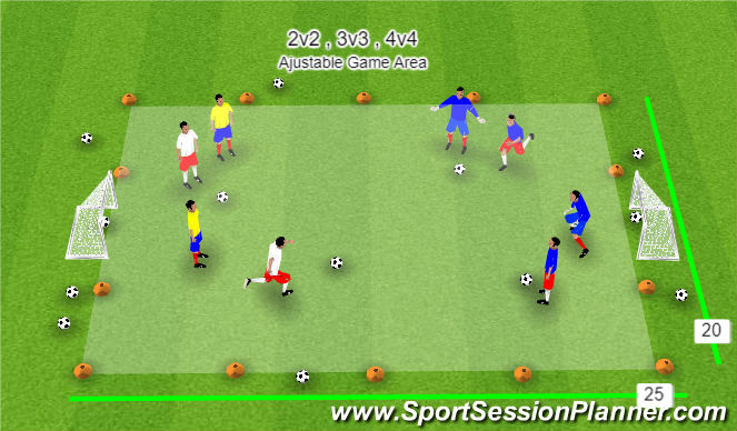 Fútbol Ejercicio del Plan de Sesiones (Color): 2v2 Game for TOPSoccer