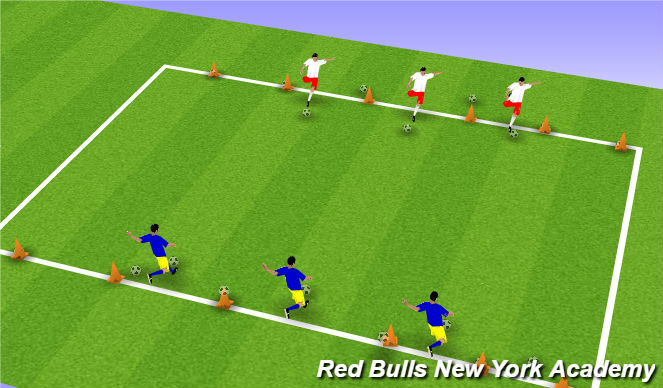 Football/Soccer Session Plan Drill (Colour): Topple me coconuts
