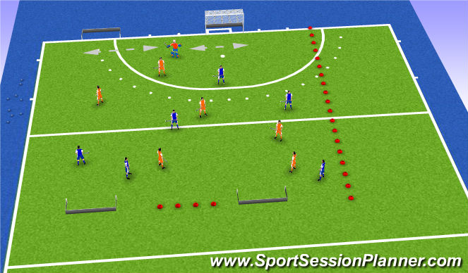 Hockey Session Plan Drill (Colour): Eindspel
