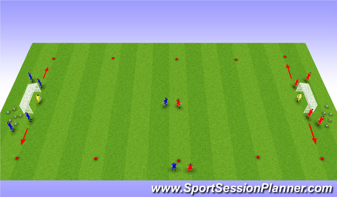 Football/Soccer Session Plan Drill (Colour): 4v4 SSG