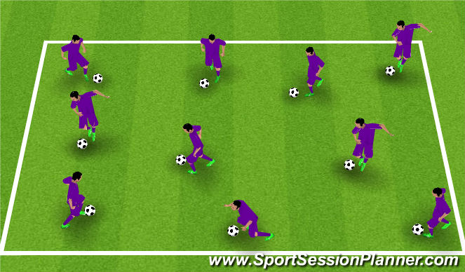 Fútbol Ejercicio del Plan de Sesiones (Color): Ball Mastery