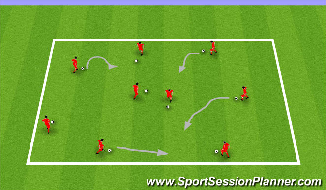 Football/Soccer Session Plan Drill (Colour): Ball Mastery