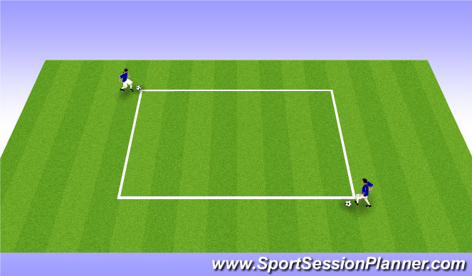 Football/Soccer Session Plan Drill (Colour): 1v1 - Cat & Mouse