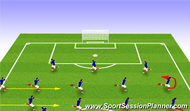 Football/Soccer Session Plan Drill (Colour): FIFA 11 Warm-Up
