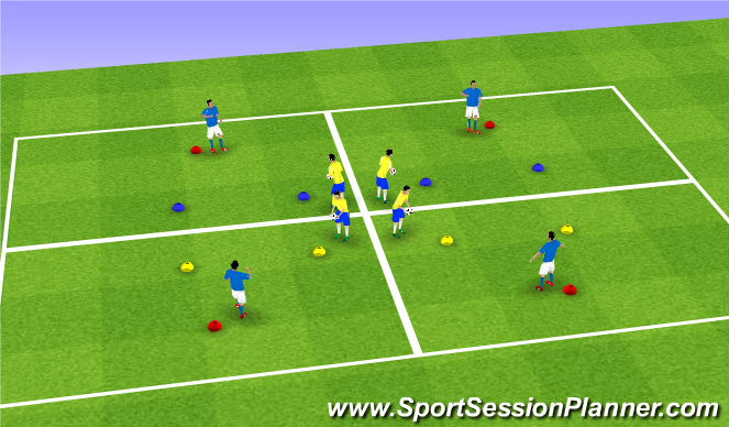 Football/Soccer Session Plan Drill (Colour): Technical Receiving & Ball control