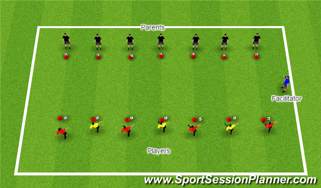 Football/Soccer Session Plan Drill (Colour): Topple Me Coconuts
