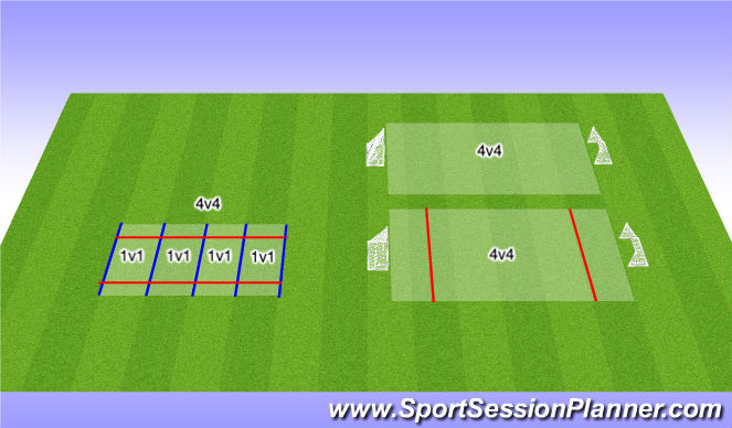 Football/Soccer Session Plan Drill (Colour): SSG's - 3 Pitches