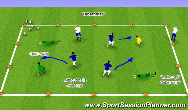 Football/Soccer Session Plan Drill (Colour): Hibernate!