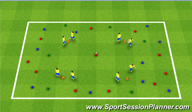 Football/Soccer Session Plan Drill (Colour): Reaction Time Game