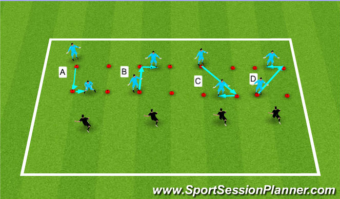 Football/Soccer Session Plan Drill (Colour): Warm Up - Handling