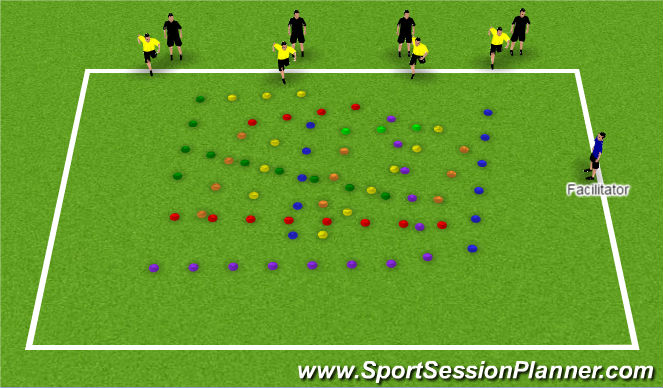 Football/Soccer Session Plan Drill (Colour): Colour Cones