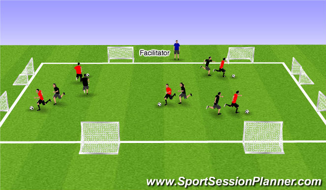 Football/Soccer Session Plan Drill (Colour): How Many Goals Can You Score?