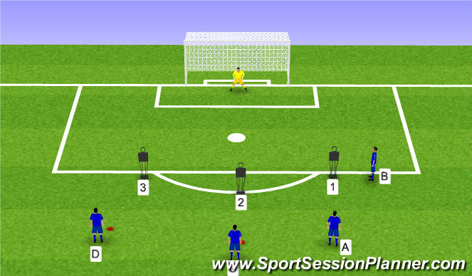 Football/Soccer Session Plan Drill (Colour): Touch and shoot