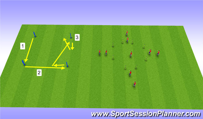 Football/Soccer Session Plan Drill (Colour): passing drill