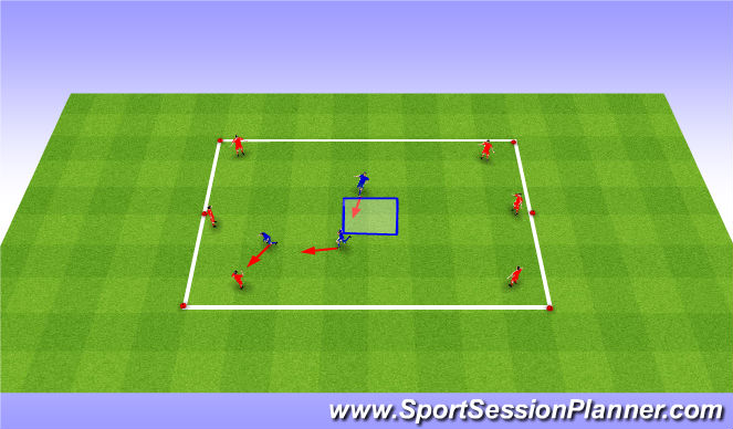 Football/Soccer Session Plan Drill (Colour): Topic functional practise - Pressure/cover/balance