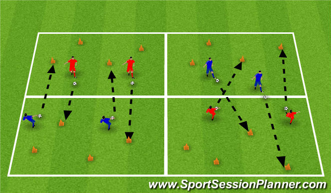Football/Soccer Session Plan Drill (Colour): Technical Game