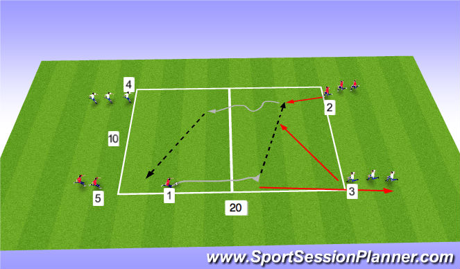 Football/Soccer Session Plan Drill (Colour): Catch me if you can