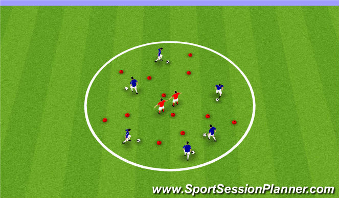 Football/Soccer Session Plan Drill (Colour): Me & My ball - Tag & Gates