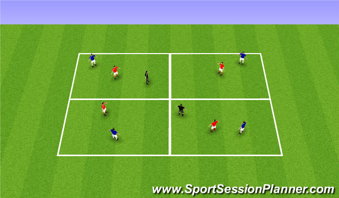 Football/Soccer Session Plan Drill (Colour): 4v6 Possession