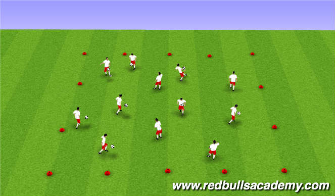 Football/Soccer Session Plan Drill (Colour): Juggling Warm-Up
