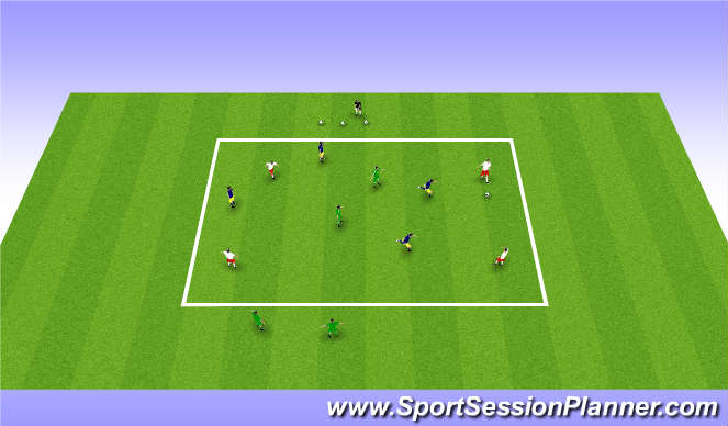 Football/Soccer Session Plan Drill (Colour): 4v4+2