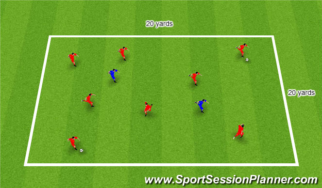 Football/Soccer Session Plan Drill (Colour): Warm up.