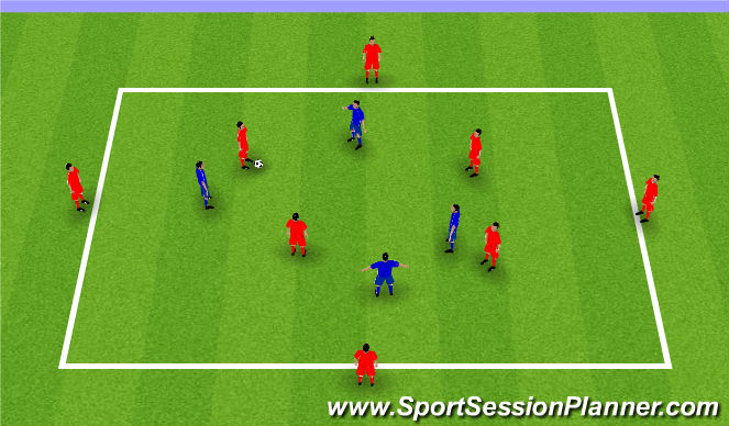Football/Soccer Session Plan Drill (Colour): Drill - 4v4 (+4) Quick Reactions Dynamic Negative Transition Game
