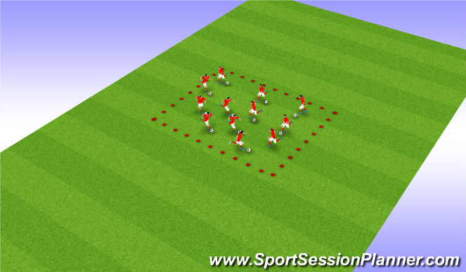 Football/Soccer Session Plan Drill (Colour): Warm Up