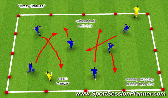 Football/Soccer Session Plan Drill (Colour): Start/Freeze