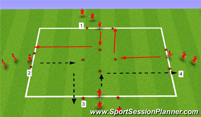 Football/Soccer Session Plan Drill (Colour): Exercise 1: Fitness and Ball wrok drill