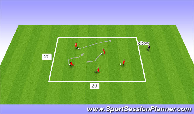 Football/Soccer Session Plan Drill (Colour): Body Part Game