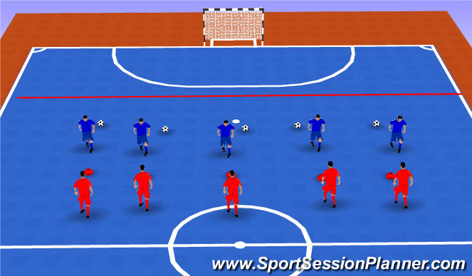 Futsal Session Plan Drill (Colour): Reaccion + fin