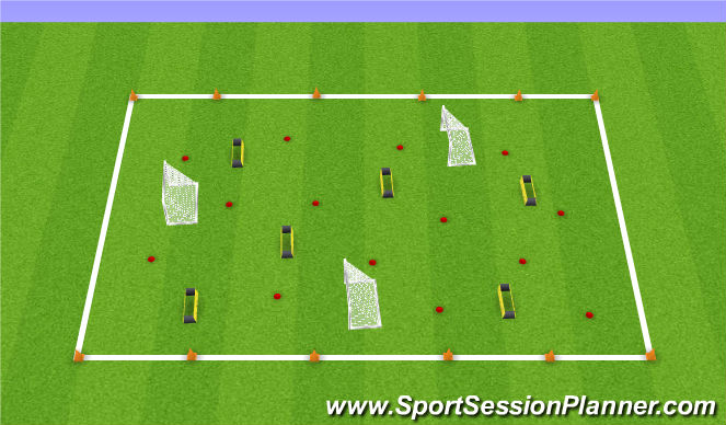 Football/Soccer Session Plan Drill (Colour): Field 1