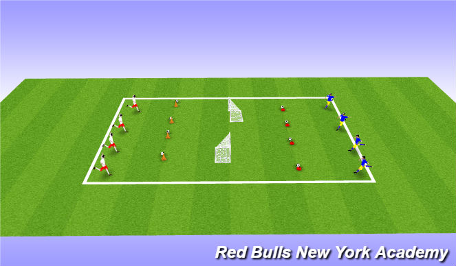 Football/Soccer Session Plan Drill (Colour): Shooting with greater numbers