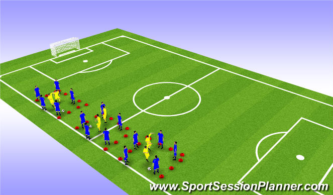 Football/Soccer Session Plan Drill (Colour): Квадраты 5х2