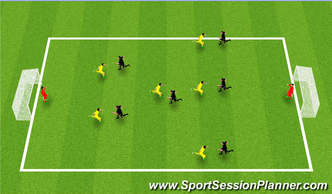 Football/Soccer Session Plan Drill (Colour): Reg 7 v 7 scrimmage