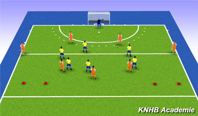 Hockey Session Plan Drill (Colour): Wedstrijdsituatieve oefening