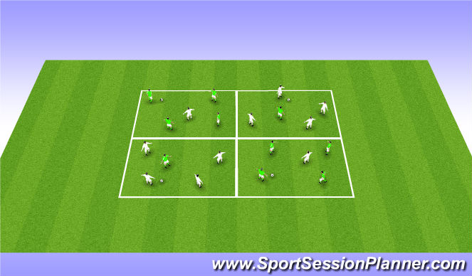 Football/Soccer Session Plan Drill (Colour): Rondos - 4v1