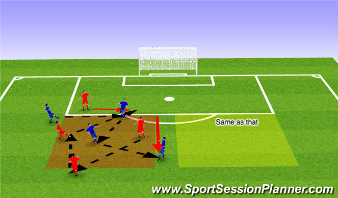 Football/Soccer Session Plan Drill (Colour): Warm Up - Movement off the ball